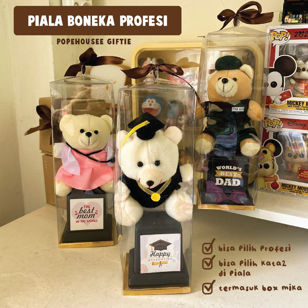[Ready Stok] Piala Boneka Profesi Hampers Souvenir Hadiah Gift Box Perpisahan Event Hari Ayah Ibu Ke
