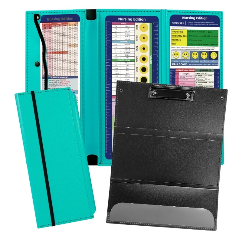 

Nursing Clipboard Foldable with Pen Holder, Letter Size Nurse Clip Board, Office Document Holder, Pocket Size Folding Notepad
