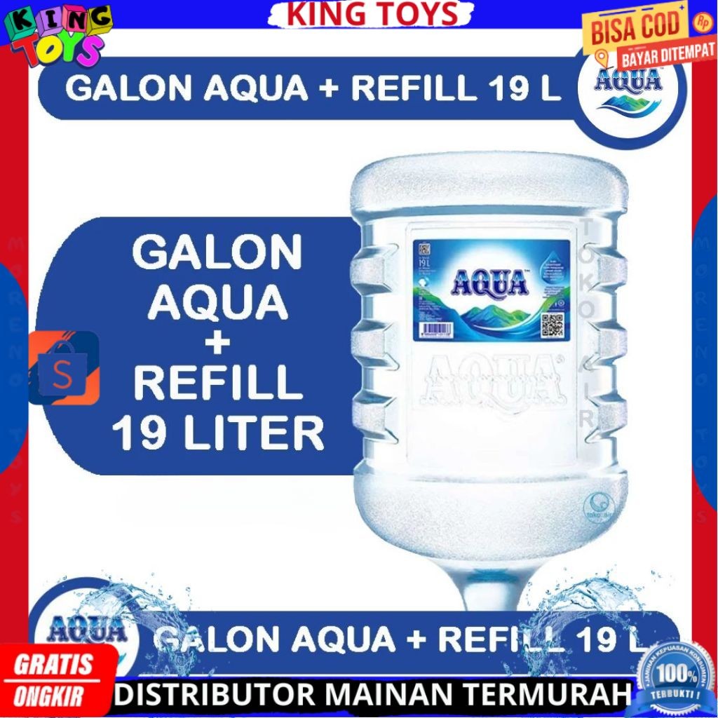 

Air Mineral AQUA Galon + Isi Refill 19 Liter Asli Dan Bersegel Siap Minum Setiap Hari TERMURAH