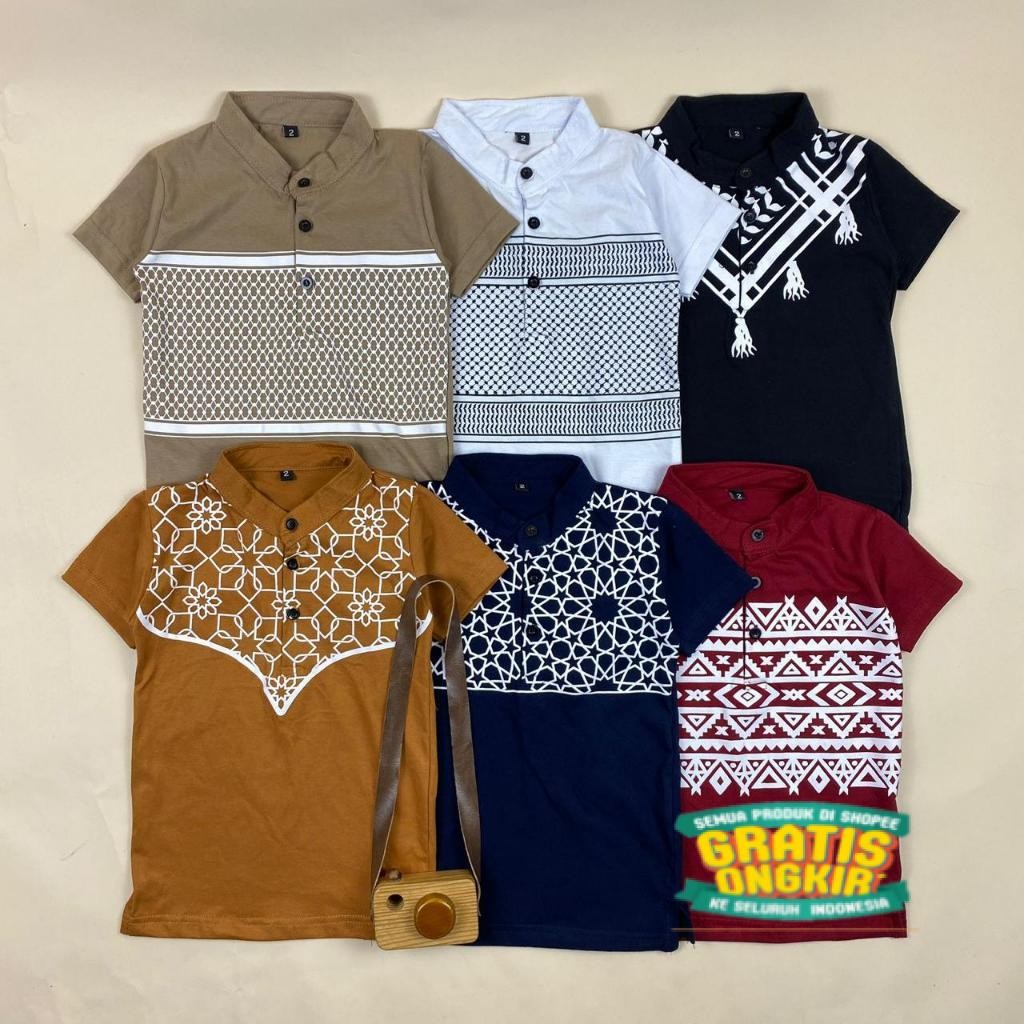 Atasan Daily Koko Premium - Baju Koko Anak Cowok / Baju Muslim Anak Laki-Laki Pineapple Kids/ TK SD 