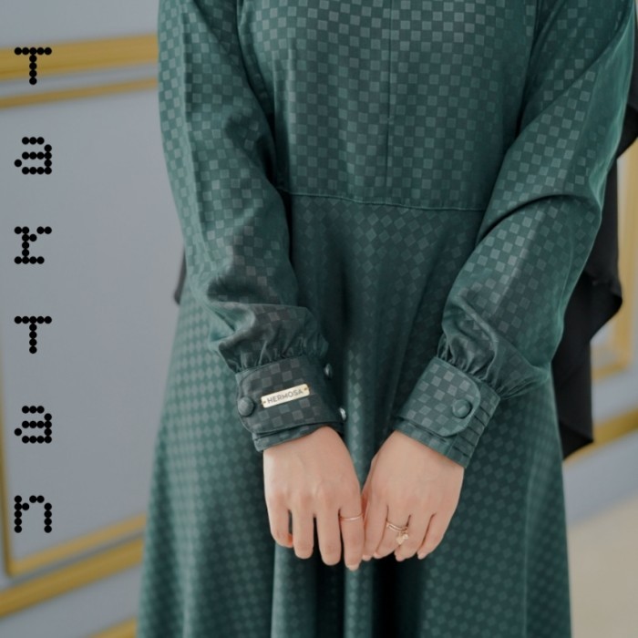 GAMIS SYARI EMBOS WARNA HIJAU BOTOL (HERMOSA GINAL) - hijau botol, XXL