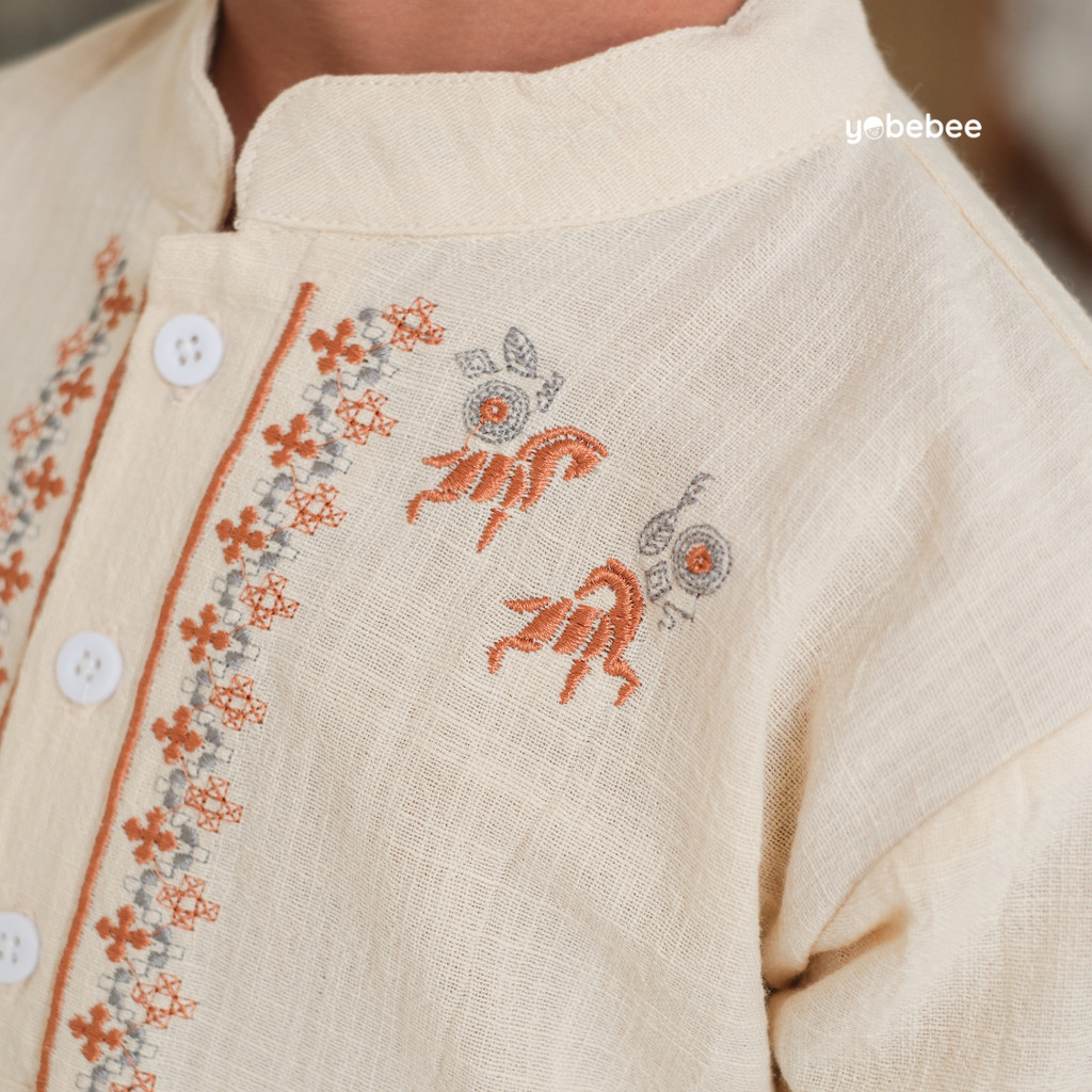 BEST DEALS Yobebee Zidane Kurta Set Baju Muslim Bordir Setelan Koko Lebaran Couple Anak Laki-Laki