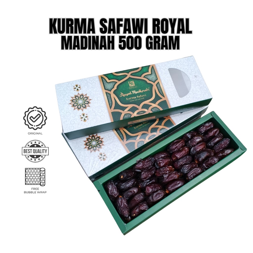 

KURMA SAFAWI KEMASAN 500GR PREMIUM ROYAL MADINAH