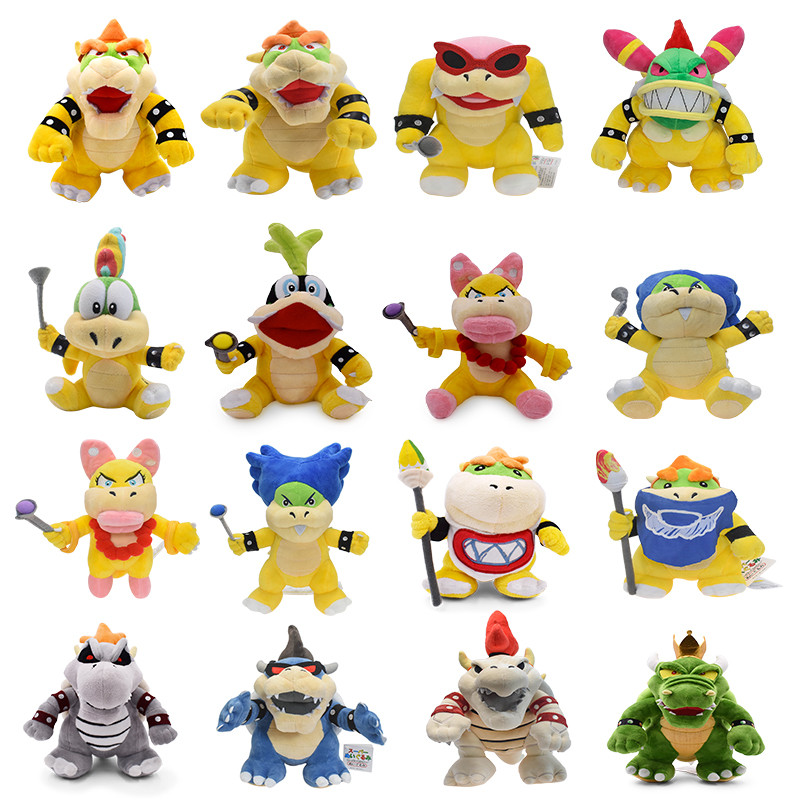 Mario Plush Toys Fury Mario Bowser Koopa JR Ludwig Roy Morton Wendy Lemmy Iggy Larry  King K Rool An