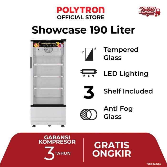 POLYTRON Showcase 3 Rak 190 Liter SCN-140X
