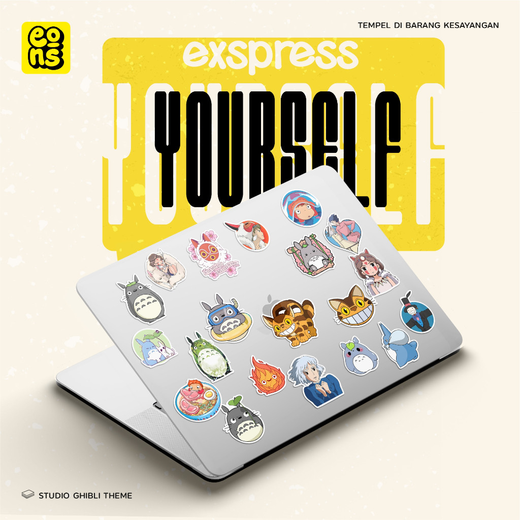 

Stiker Pack Ghibli Die Cut Paper Vinyl Waterproof Sticker Laptop Diary Notebook Koper Casing Phone