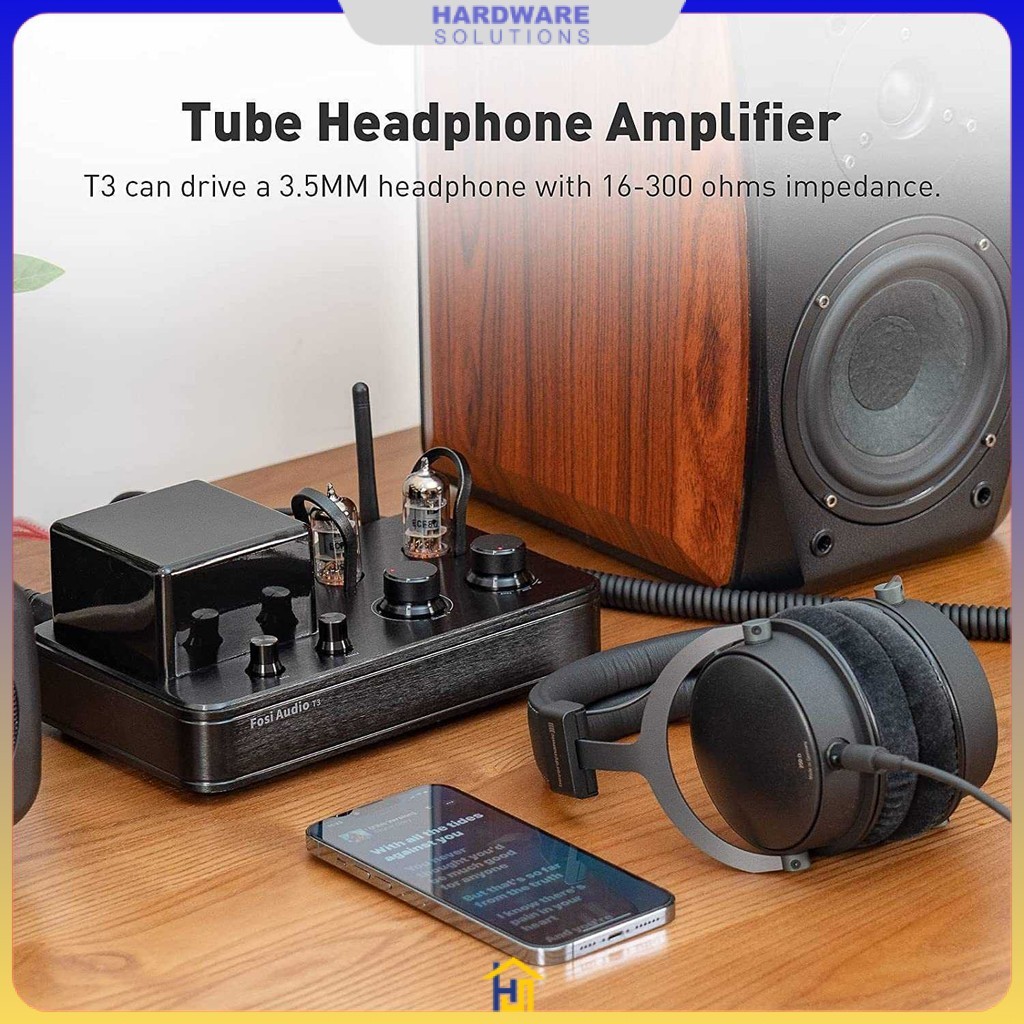 Amplifier Bluetooth 5.0 Headphone Port Vacuum Tube 50Wx2 - Fosi Audio T3