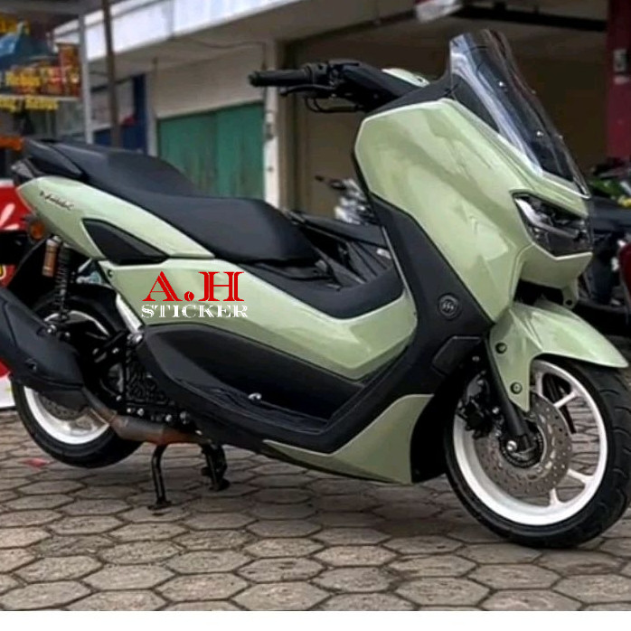 sticker skotlet motor hijau sage glossy premium / scotlite hijau pastel mengkilat / skotlet hijau sa