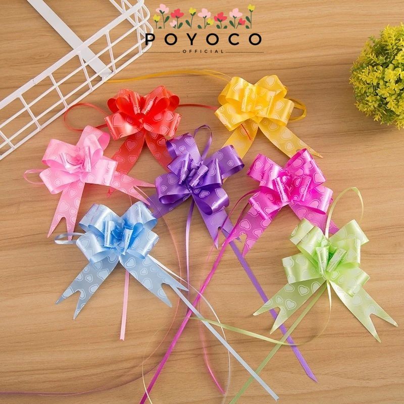 

POYOCO - (1pack) A30 B30 C30 Pita Tarik Motif / Pita Serut 30mm isi 10pcs Dekorasi