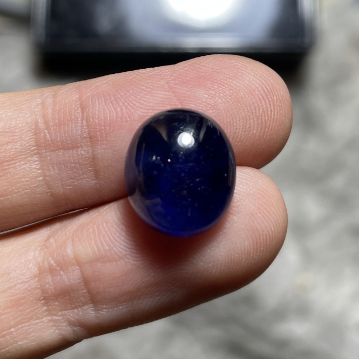 batu blue sapphire royal 12x11mm bold cabochon natural permata safir