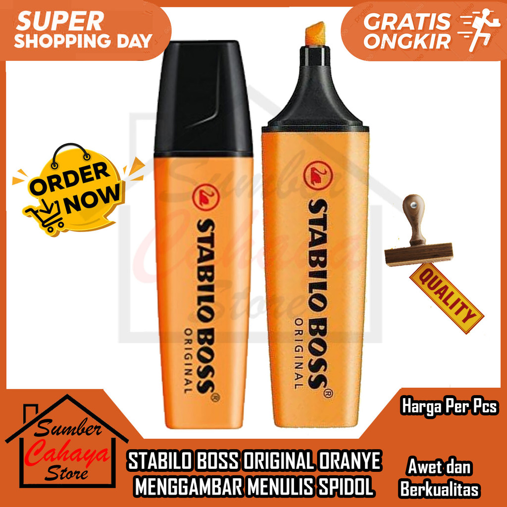 

Stabilo Original Boss Oren Oranye Plastic Tinta Menulis Tulis Pena Sorot Balpen Ball Point Pen Pena Bolpoin Ballpoint Bolpoint Highlighter Penyorot Mewarnai Menggambar Bewarna Atk Alat Tulis Kerja Sekolah Menebalkan Tulisan Buku