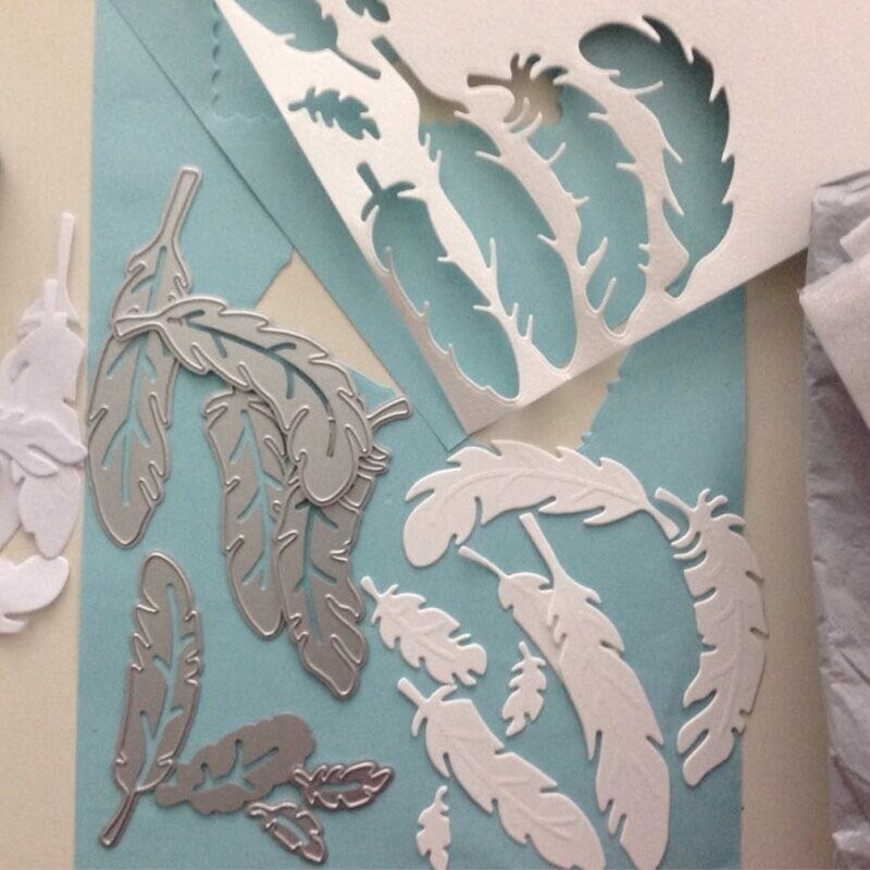 

Feather Metal Cutting Dies Decorative DIY Scrapbooking Steel Craft Die Cut Embossing Paper