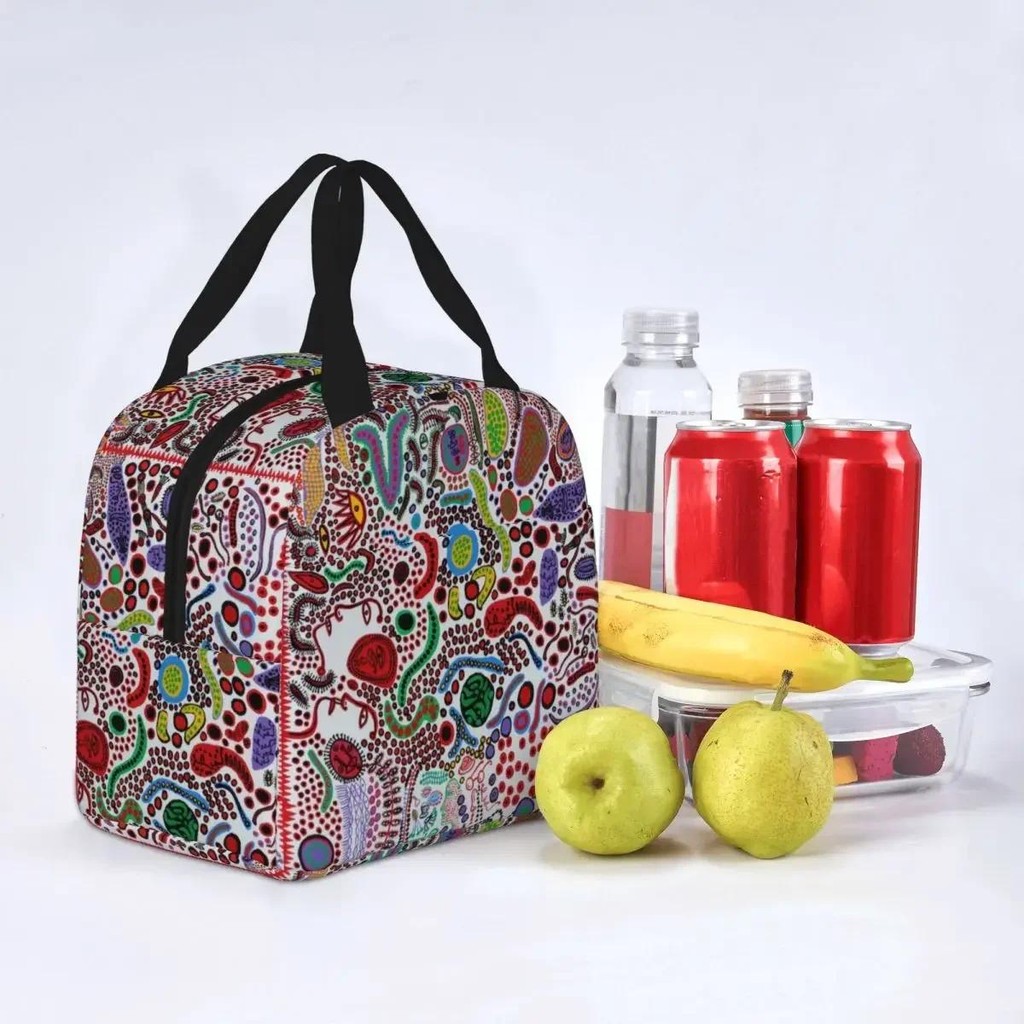 Yayoi Kusama Polka Insulated Lunch Bag Thermal Bag Lunch Container Aesthetic Portable Tote Lunch Box