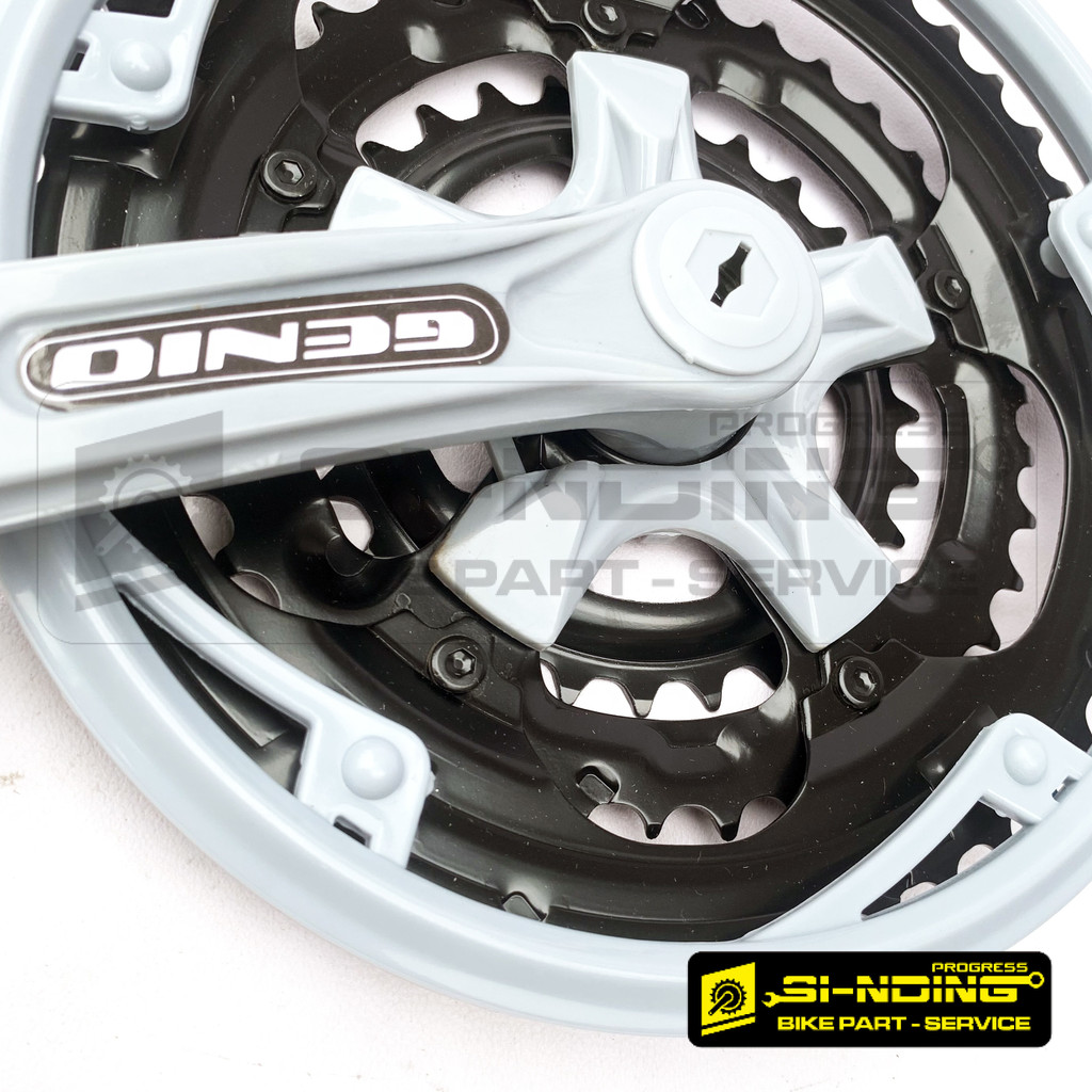 Gear Gir Crank Set 3 Susun Speed 48T GENIO As Besar Sepeda Gunung MTB Federal Silver 28 - 38 - 48 T