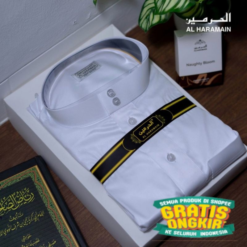 JUBAH AL HARAMAIN PUTIH GAMIS JUBAH PRIA HAROMAIN/ keluarga oleh oleh