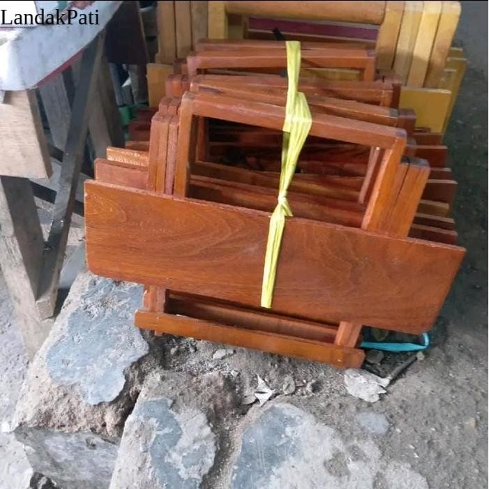 Rekal Rehal  / Meja Lipat Kayu Ulin Ukuran Lebar 35cm Furniture LZN7
