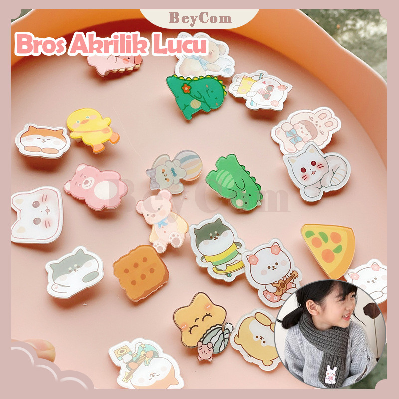 Bros Akrilik Lucu/Pin Tas Akrilik Aksesoris Bros/Versi Korea Pin Tas Lucu