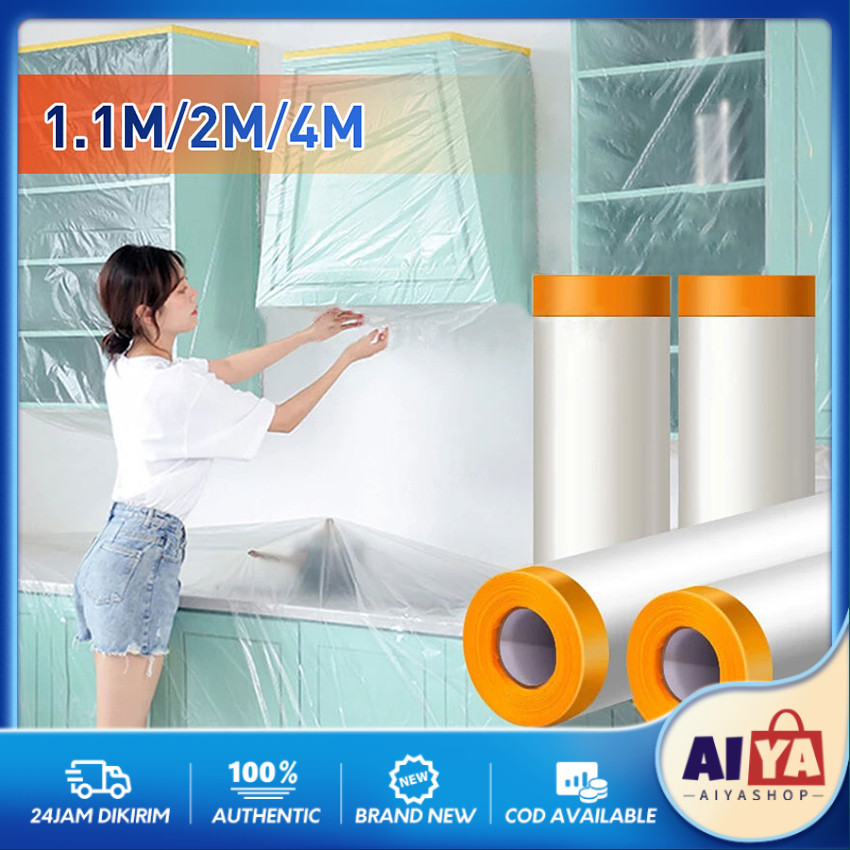 

20M Covering Film Masking Tape Ksatria Tape | Oil Painting | Furniture Car Protect Cover Plastic Film Barrier 1.1mx20m/2mx20m/4mx20m