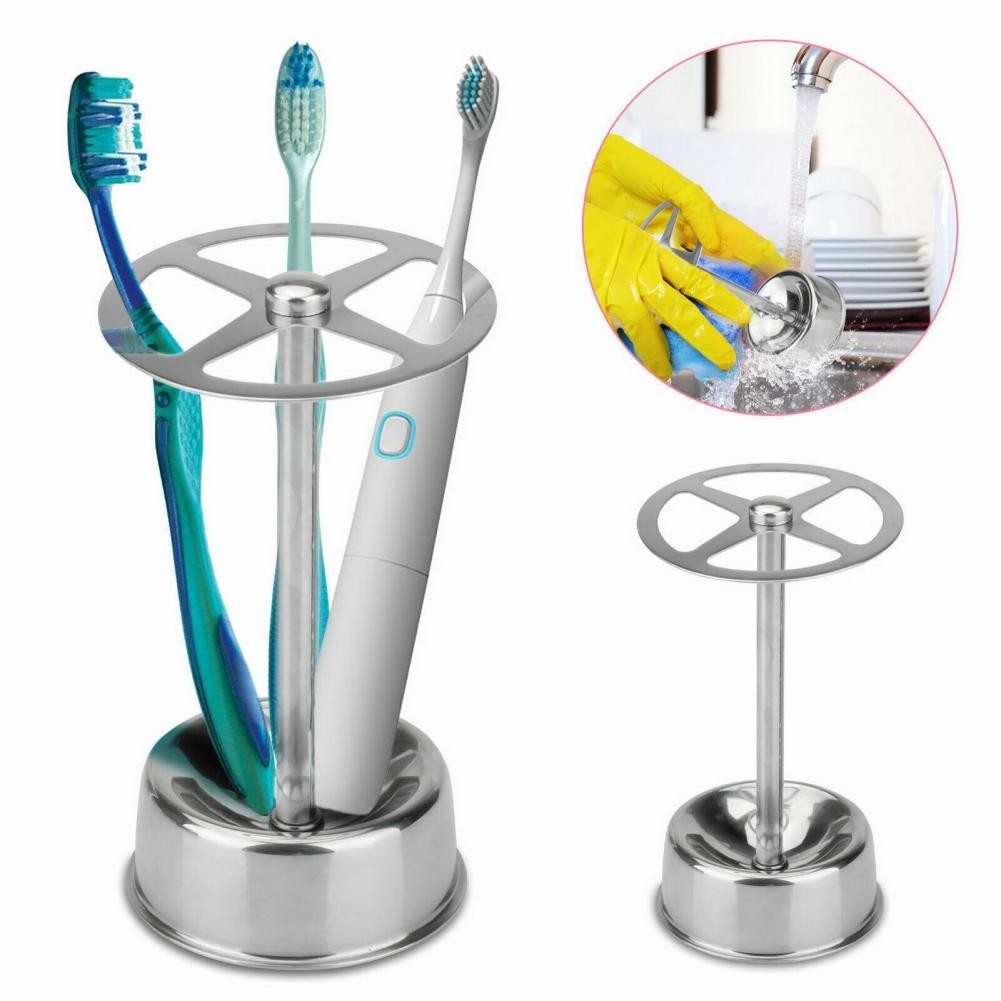 

Washroom Storage Holder Space-saving Multi-purpose Storage Stainless Steel Vertical Toothbrush Storage Rack Bathroom Accessories