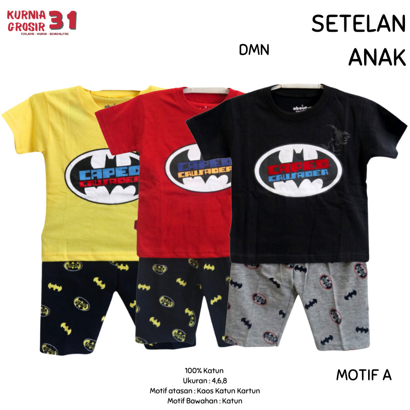 Setelan Anak DOMINO MOTIF A  / Baju Anak Usia 3-12 Th / Setelan Anak Lebaran Natal Tahun Baru  ukura