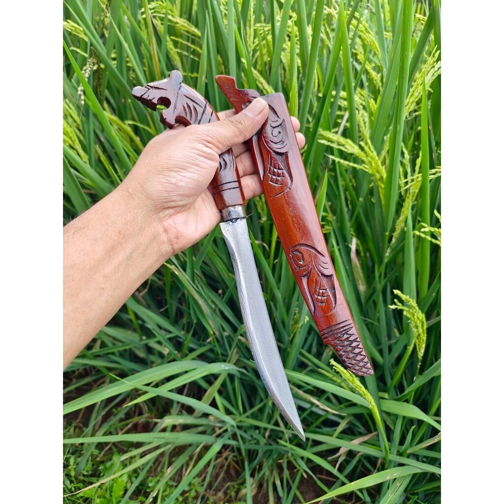 MP117 TERMURAH (COD) Pisau sembelih ukir macan/ pisau dapur / pisau unik / pisau macan / pisau sembe