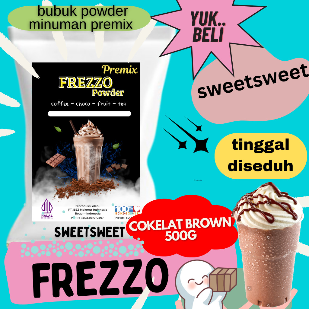 

Sweetsweet Frezzo Boba Powder Drink Choco Brown | Bubuk Minuman Cokelat 500 g {Bisa COD dan Grosir}
