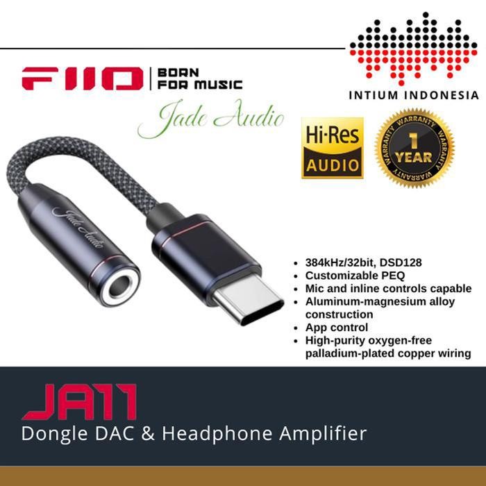 FiiO Jade Audio JA11 / JA-11 / JA 11 USB Type C to 3.5mm Earphone/Headphone DAC and Amplifier For IO