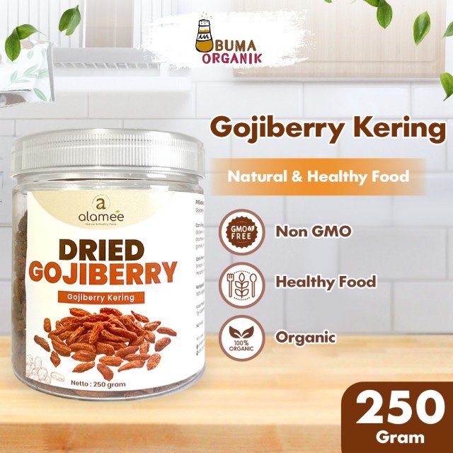 

ALAMEE Goji Berry Kering Premium Dried Fruit Red Gojiberry Cemilan Buah Kici 250gr BUMA