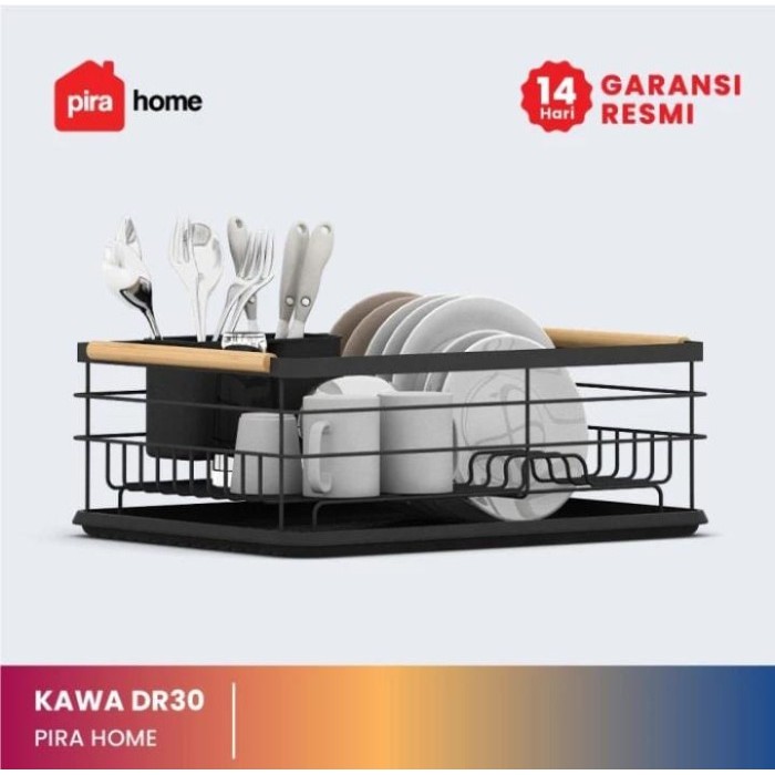 PIRA HOME - KAWA DR30 Rak Piring / Rak Pengering Piring - Black