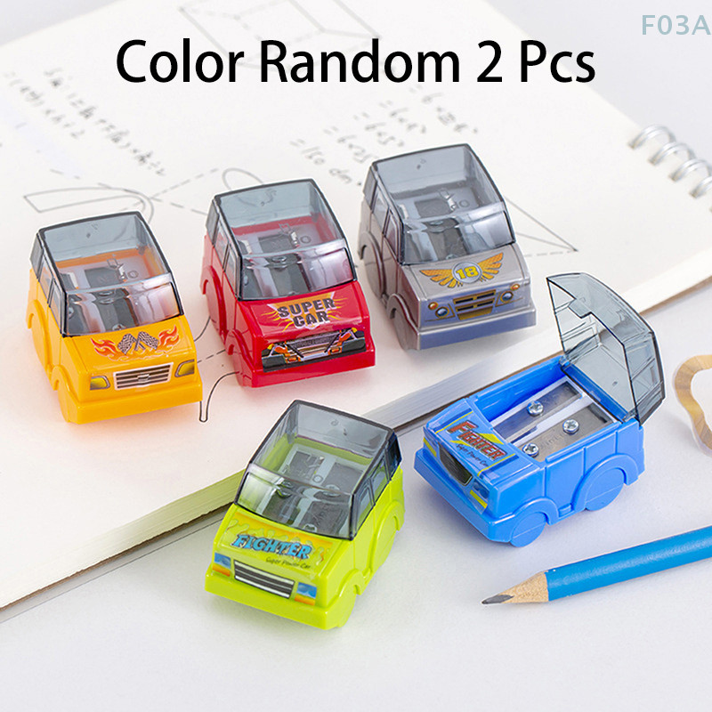 

2Pcs Cute Cartoon Car Model Double Hole Pencil Sharpener Children Pencil Sharpener Student Stationery School Supplies Gifts