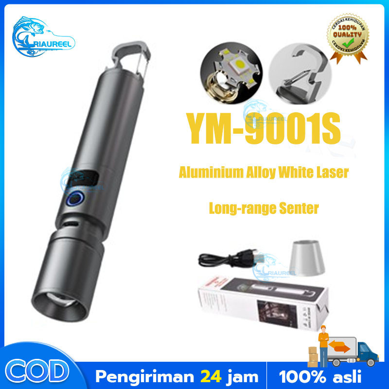 [Riaureel] Senter Super Terang Laser Zoom/Senter Laser Zoom Multifungsi yang Dapat Ditarik 1800mah/S