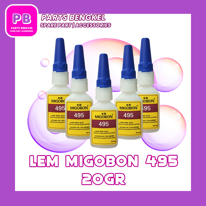 

LEM SUPER GLUE SERBAGUNA MIGOBOON 495 INSTANT ADHESIVE 20 GRAM