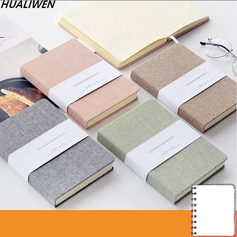 

Blank Paper Notebook Linen Hard Cover 128 Bullets 100 GSM Diary Planner Office School Supplies Stationery