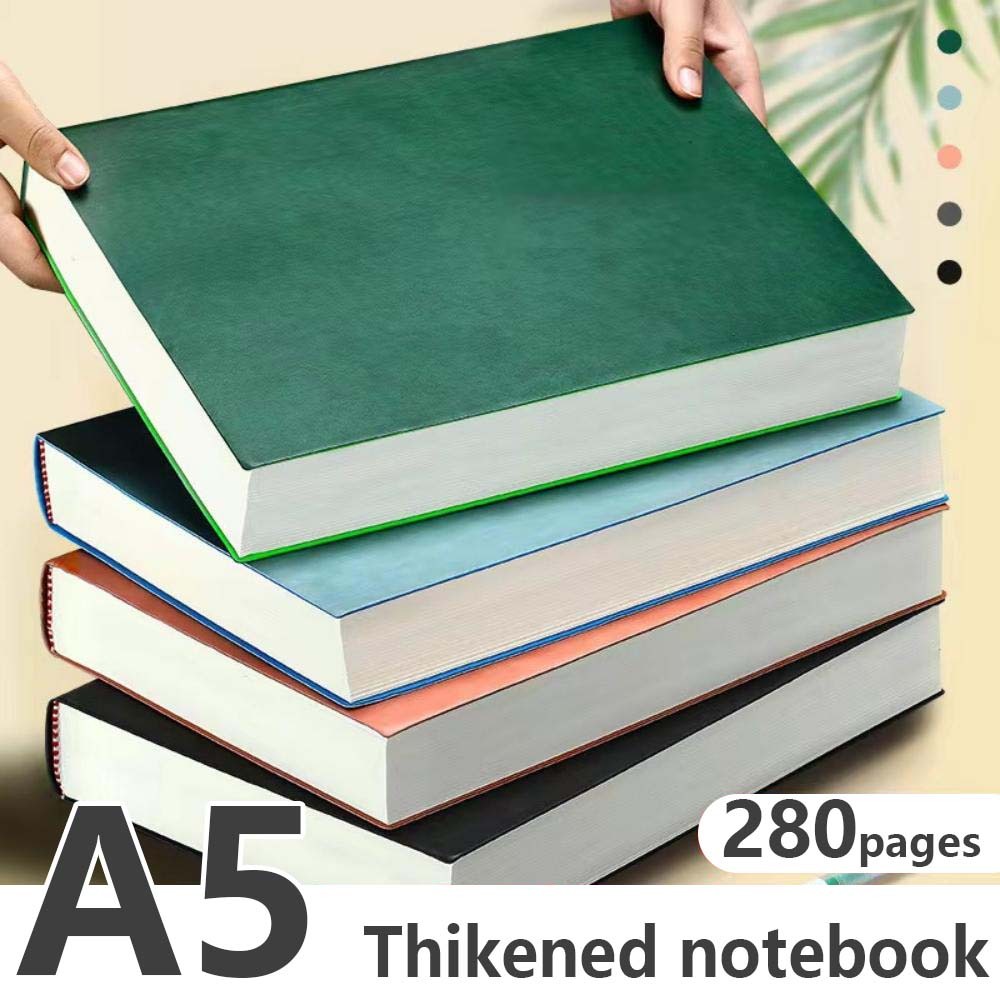 

280 page A5 minimalist style horizontal line inner page leather notepad thickened notebook