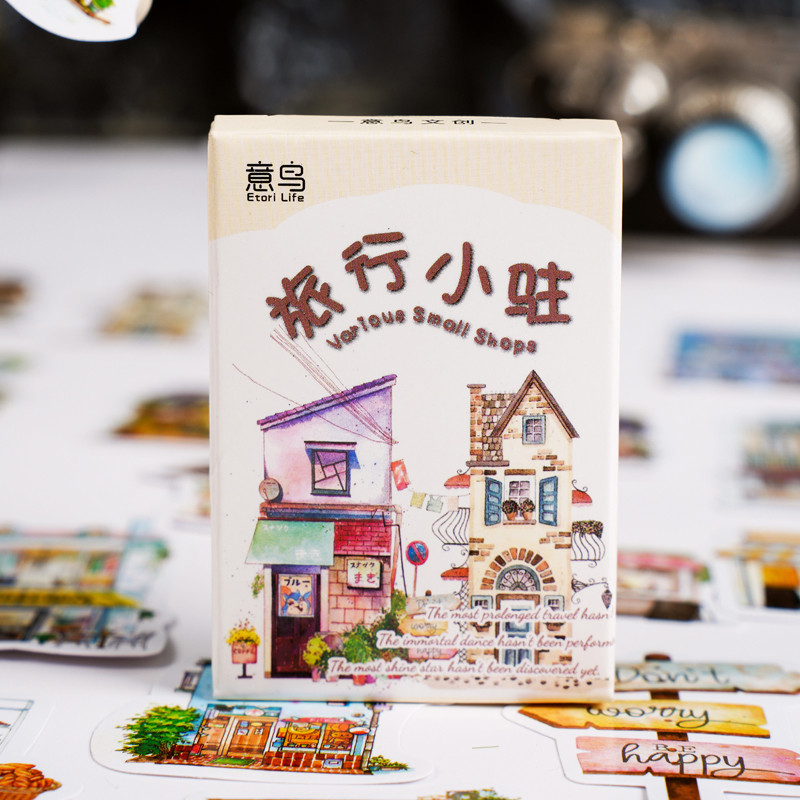 

Etori Life 30 PCS Retro Japanese Architecture Student DIY Stationery Decoration Stickers Suitable for Diaries,Cups,Scrapbooks
