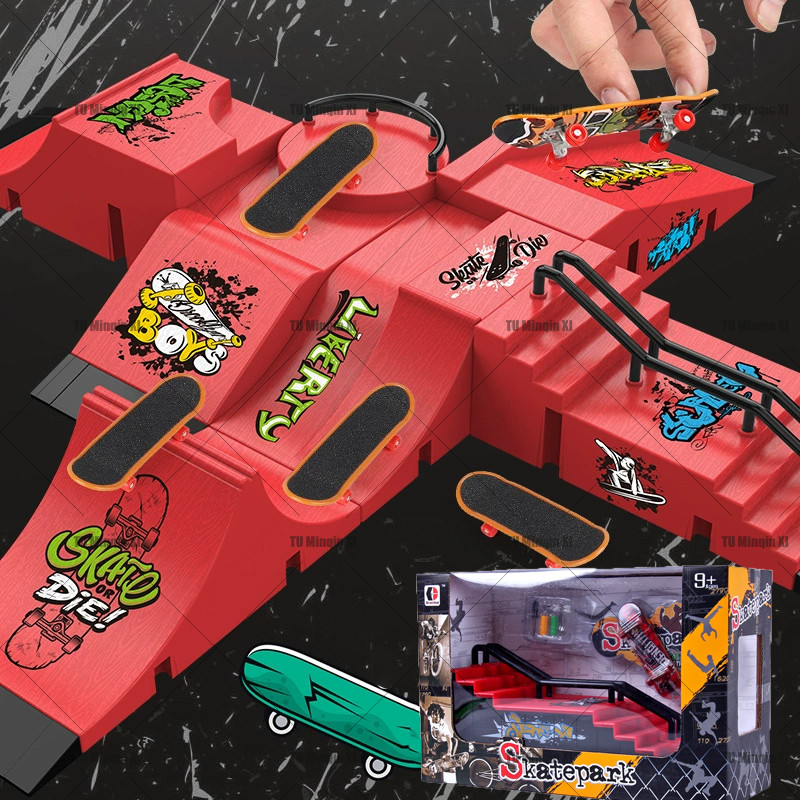 Fingerboard Skatepark Mini - Arena Skateboard Profesional Dengan Ramp Track Untuk Anak, Cocok Sebaga