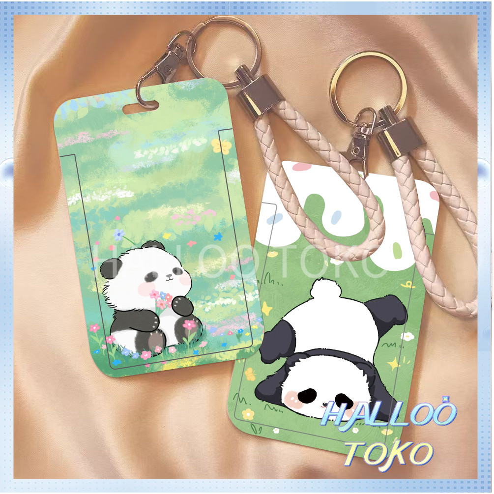 

ID CARD HOLDER MOTIF KAWAII TEMPAT KARTU PHOTOCARD PHOTO CARD Pelindung + Tali,Beruang Panda Malas Yang Suka Makan Bambu