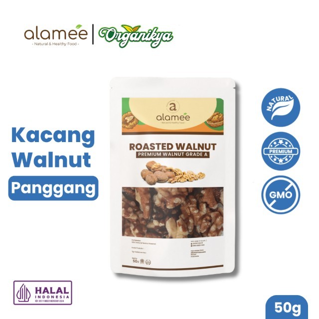 

ALAMEE Walnut Roasted Kacang Panggang Alami Organik Oven Matang Premium Mini 50gr organikya