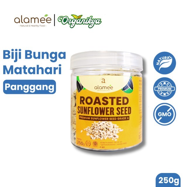 

ALAMEE Roasted Sunflower Seed Biji Bunga Matahari Kupas Oven Biji Kuaci Panggang PREMIUM 250gr organikya