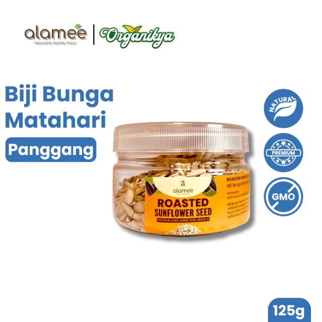 

ALAMEE Roasted Sunflower Seed Biji Bunga Matahari Kupas Oven Biji Kuaci Panggang PREMIUM 125gr organikya