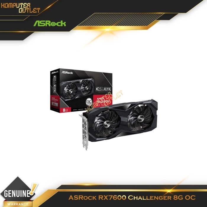 AsRock Radeon RX 7600 Challenger 8GB GDDR6 128Bit VGA | RX7600 CL 8GO | RX7600CL8GO | RX7600-CL-8GO 
