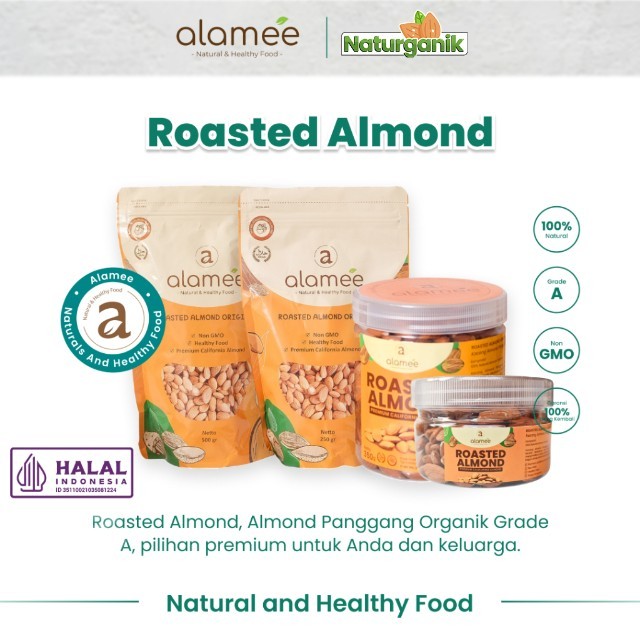 

ALAMEE Kacang Almond Panggang Roasted Almon Organik Premium Grade A Natural Naturganik