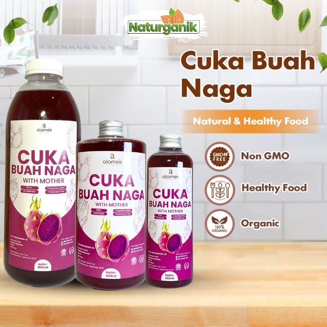 

ALAMEE Cuka Buah Lemon Organik Lemon Cider Vinegar With Mother Fermentasi Probiotik 1000ml Naturganik
