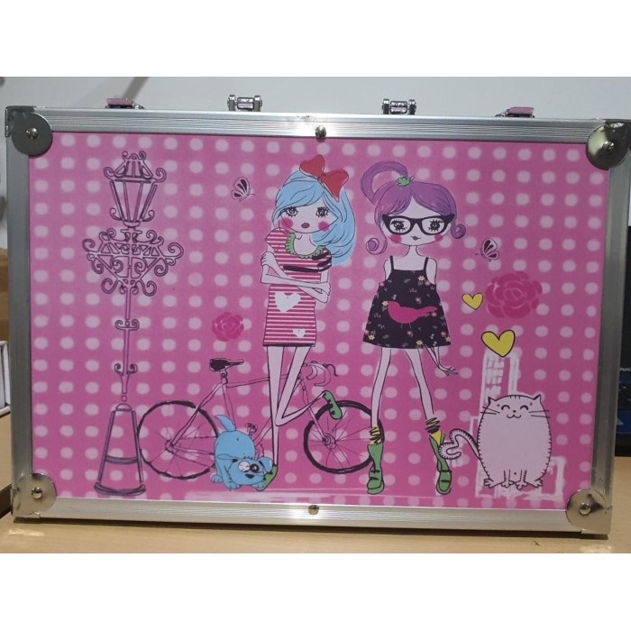 

[New]PROMO CRAYON ART SET 145PCS / KOPER SET CRAYON MEWARNAI / ALAT TULIS ANAK - PINK-Girl
