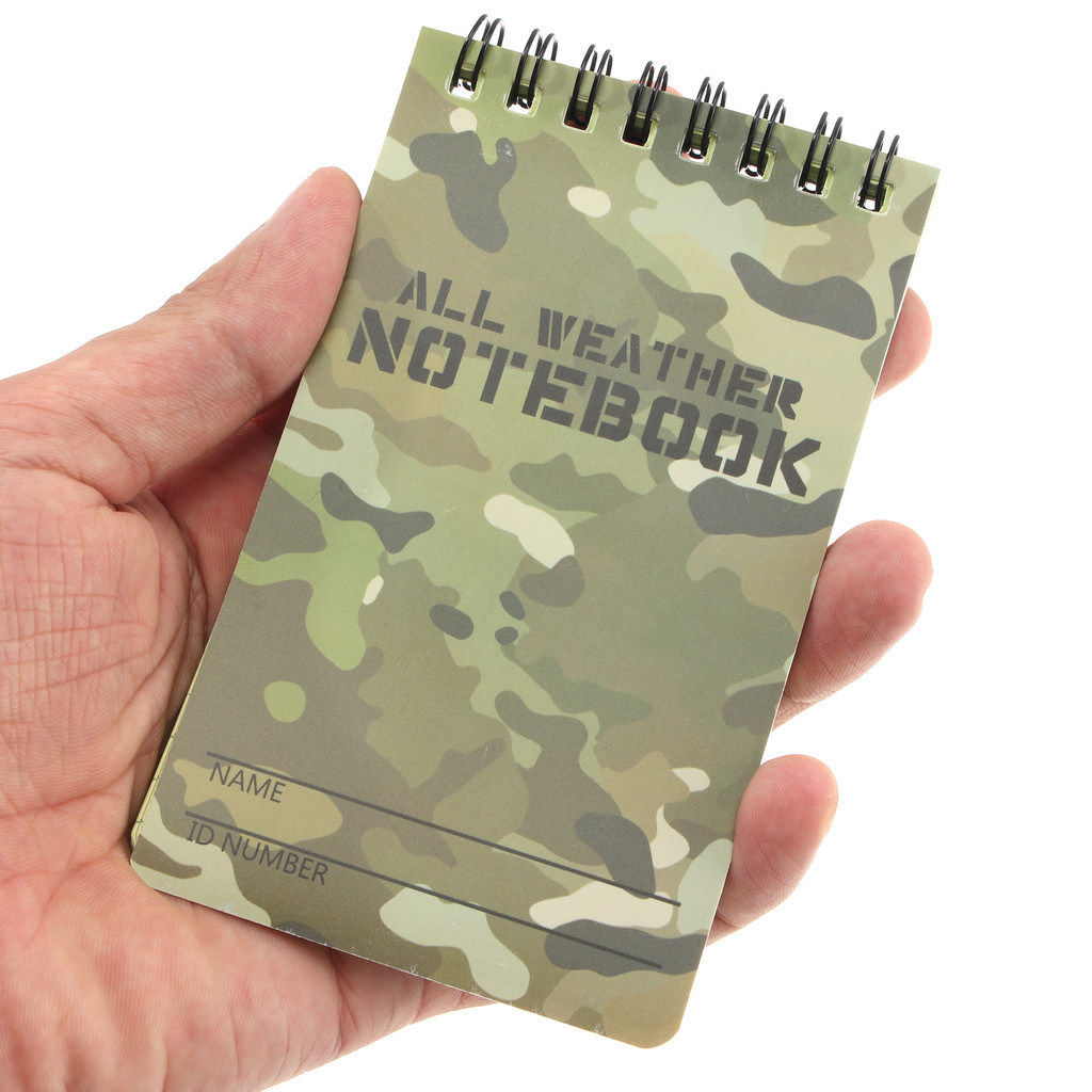 

1 Pieces Camouflage Printing Note Book Paper Waterproof Writing Paper In Rain Tactical Note Book Notebook All Weather Outdoors