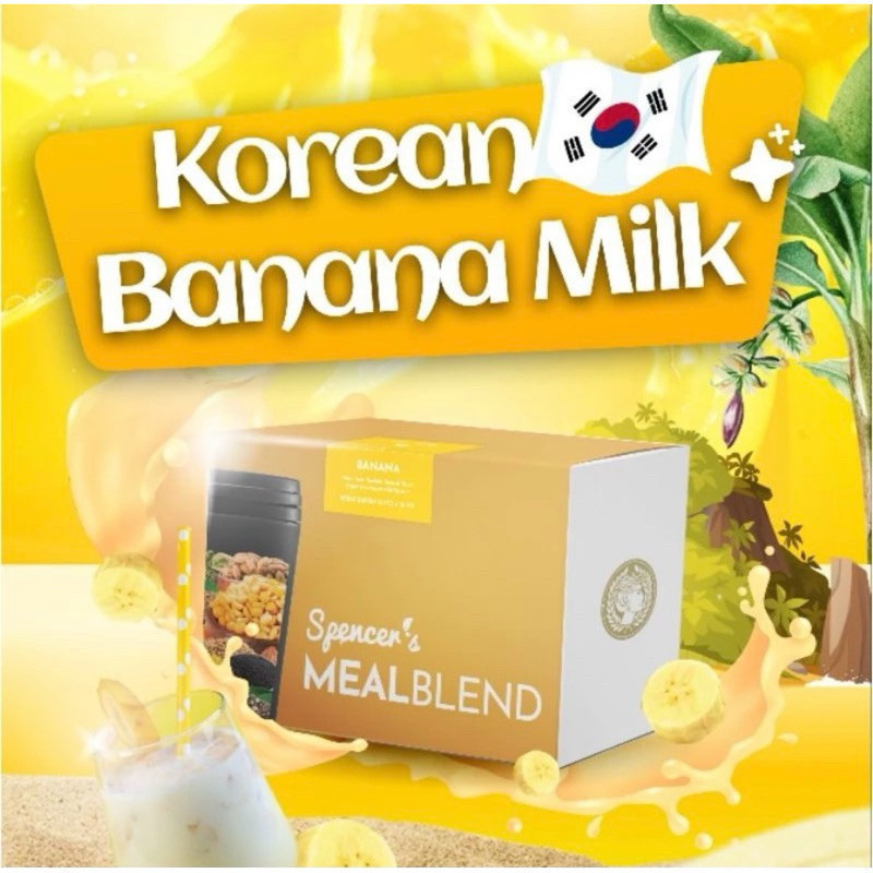 

[BANANA 15 SACHET] Spencer's MealBlend - Korean Banana Milk - Multigrain Slimming Drink - Pengganti Makanan Sehat