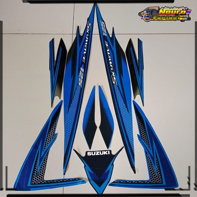 Aksesoris COD Striping Suzuki skywave sky wave 2008 2009 biru