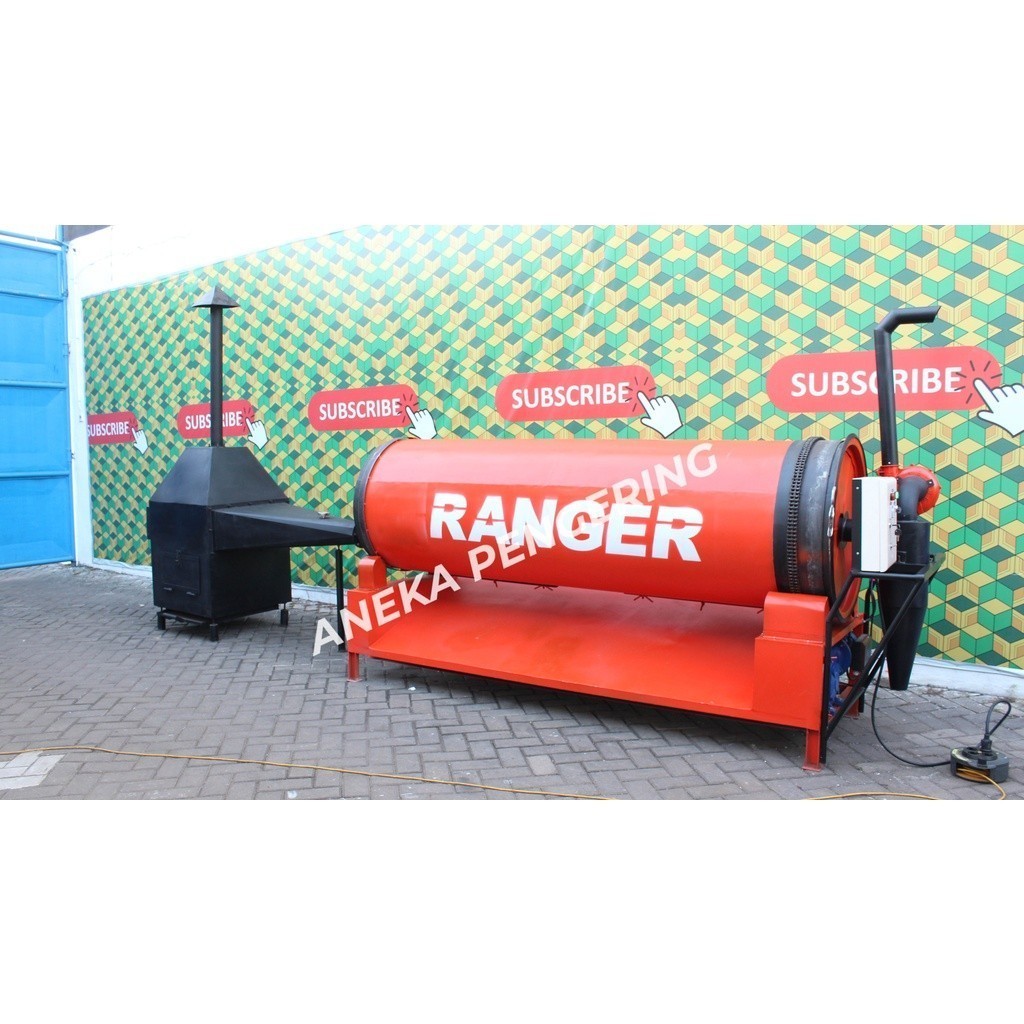 MESIN PENGERING PERTANIAN MODEL PUTAR PENGERING PELET DAUN JAGUNG GABAH PADI TIPE ROTARY DRYER 300KG