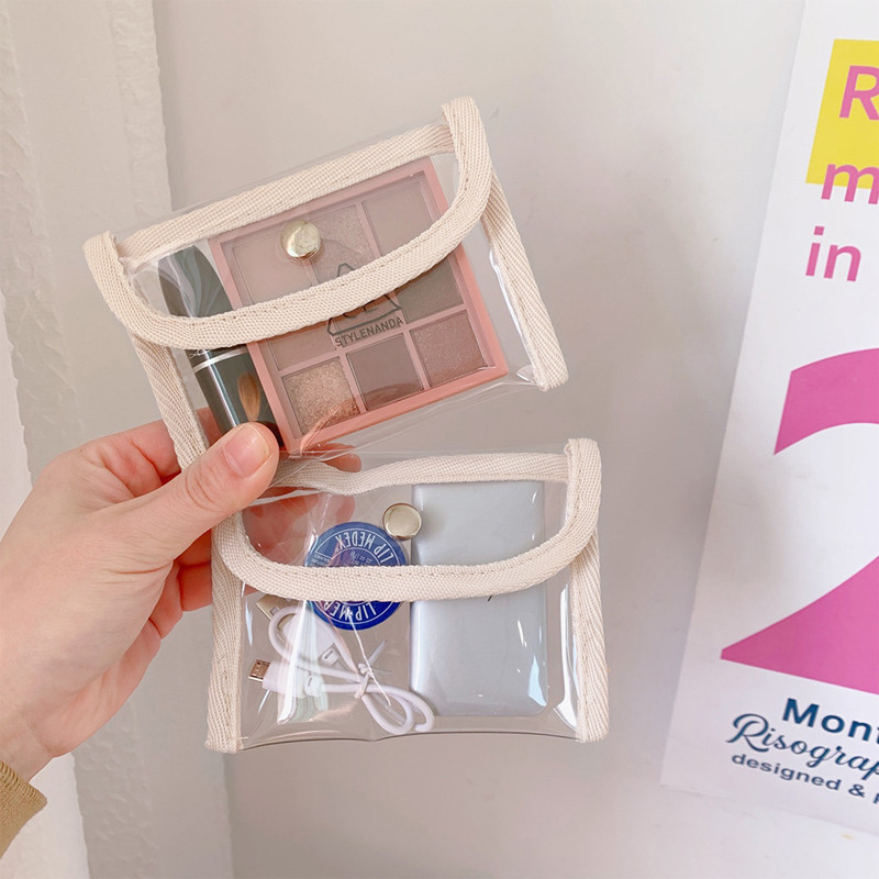 

COD✨Tas Penyimpanan Pengikat Sederhana Gaya Jepang Dompet Nol Dompet Transparan Tas Penyimpanan Portabel Mini-Yinmer