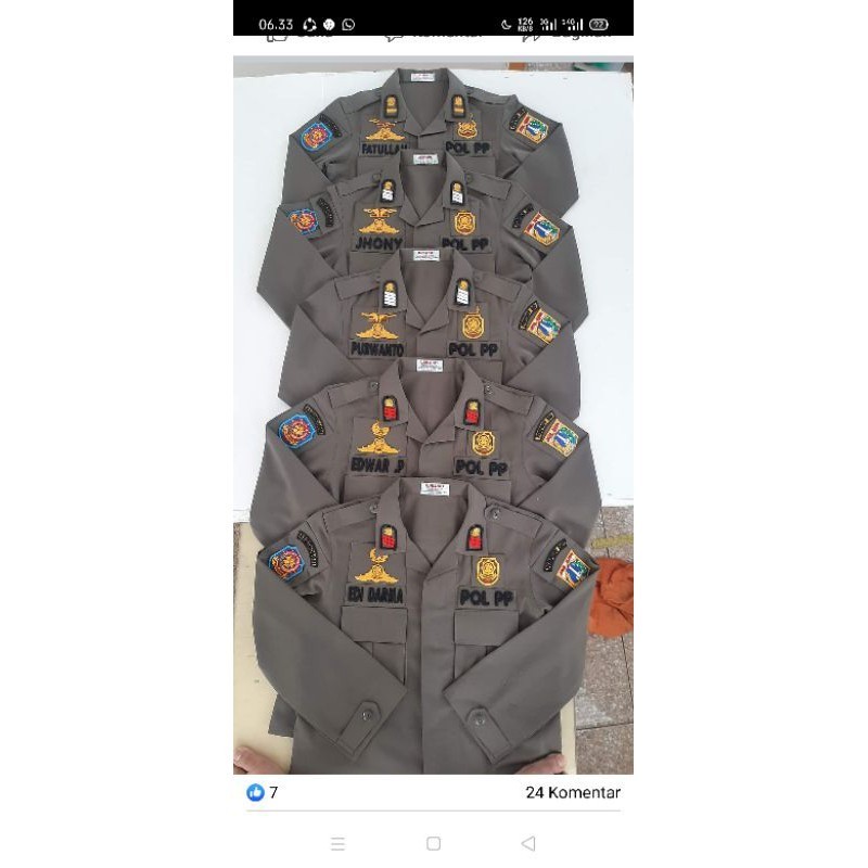 Stelan PDL Bahan Luster Pol PP satpol Pp